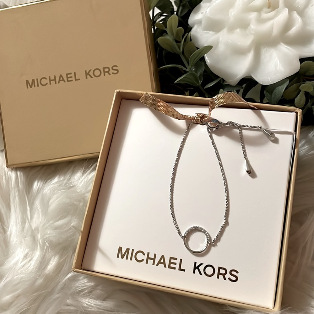 ⚜️MICHAEL KORS® Gorgeous Slider Silver Plated Bracelet⚜️ NIB